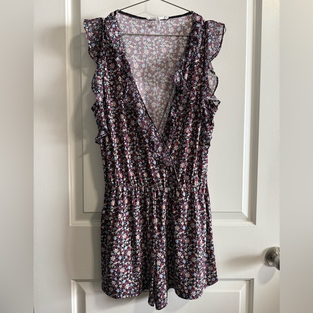 BCBGeneration Purple/Blue Floral Romper